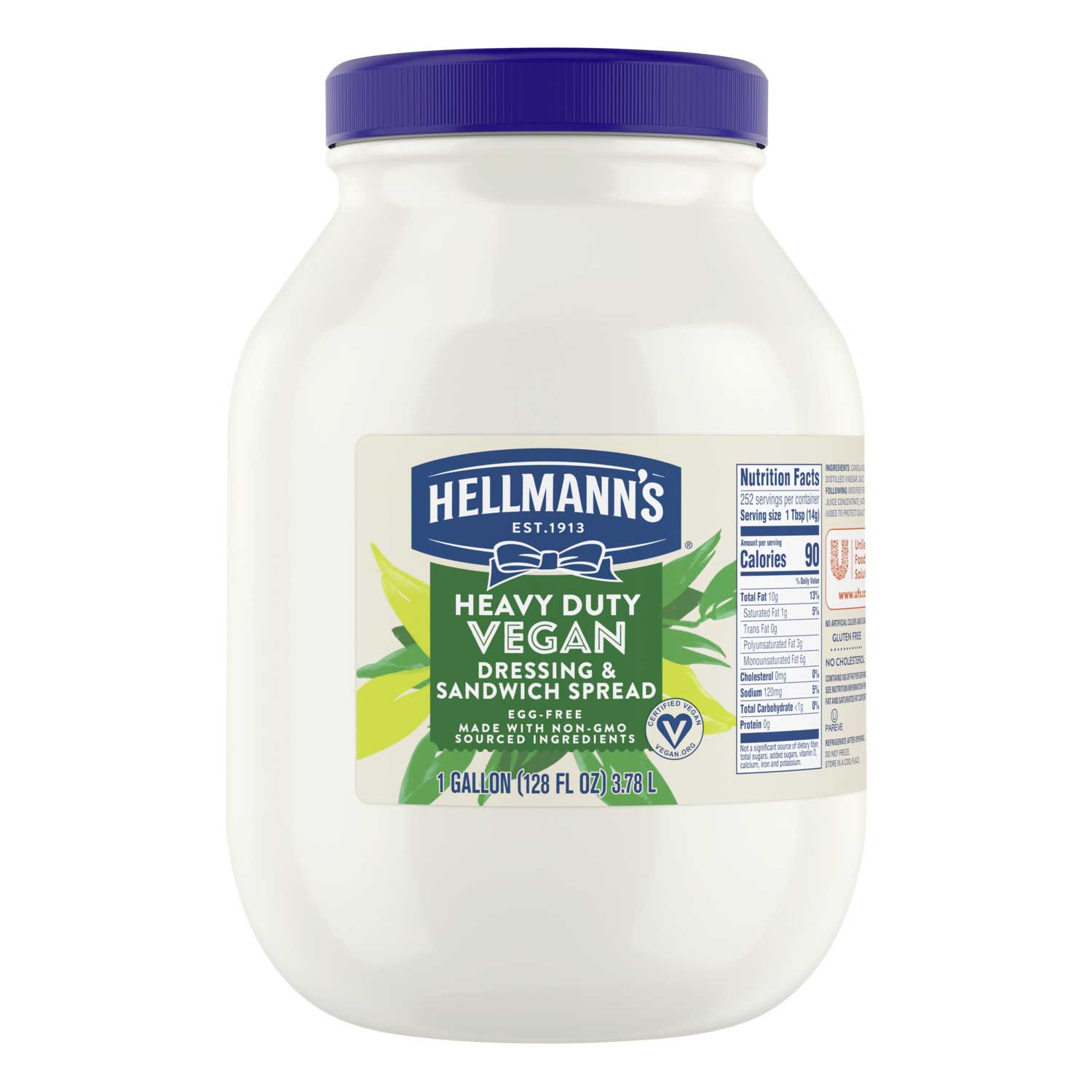 Single Hellmanns Heavy Duty Vegan Mayonnaise Jar, 1 gallon