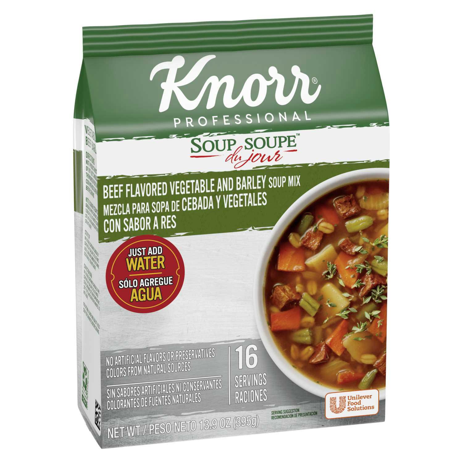 Knorr Professional Soup Du Jour Beef Vegetable And Barley Soup Mix, 13.9 Ounce -- 1 Each