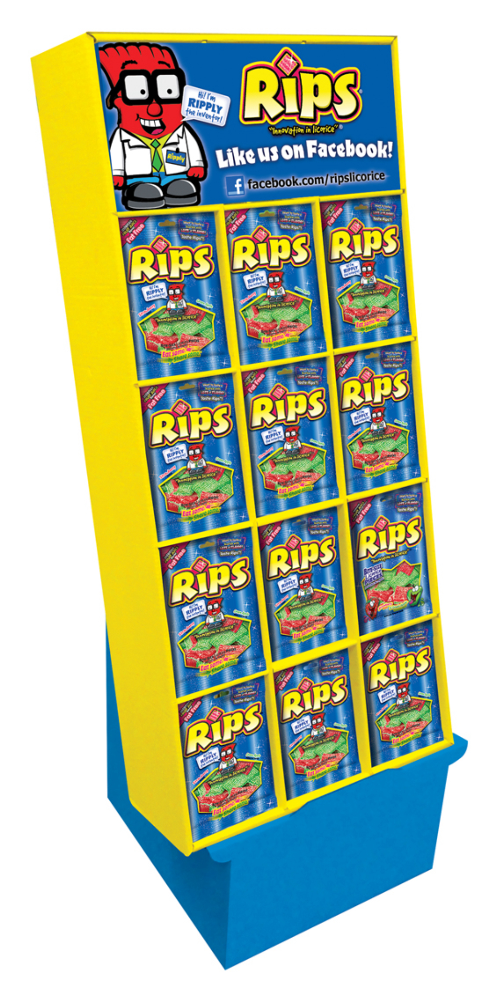 Rips Bite Size Strawberry And Green Apple Licorice Candy, 4 Ounce -- 72 Per Case