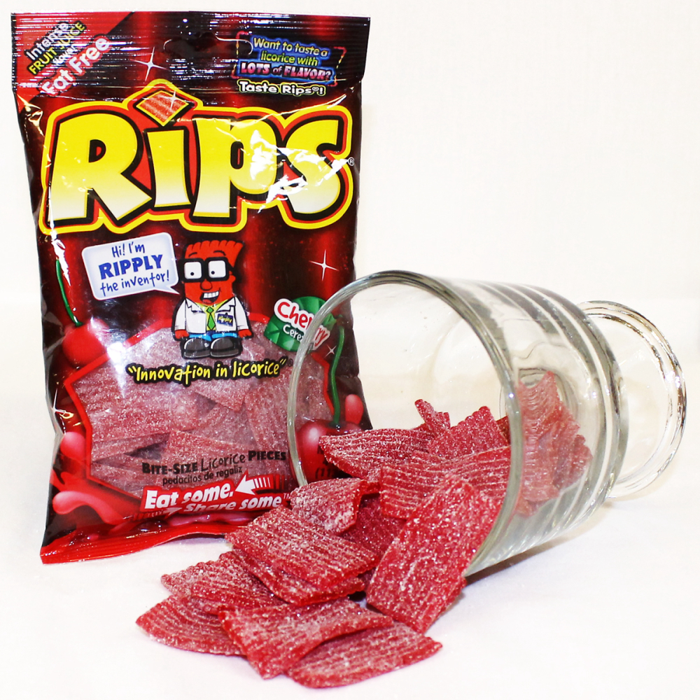 Rips Bite Size Cherry Pieces Peg Bag, 4 Ounces, 12 per Case
