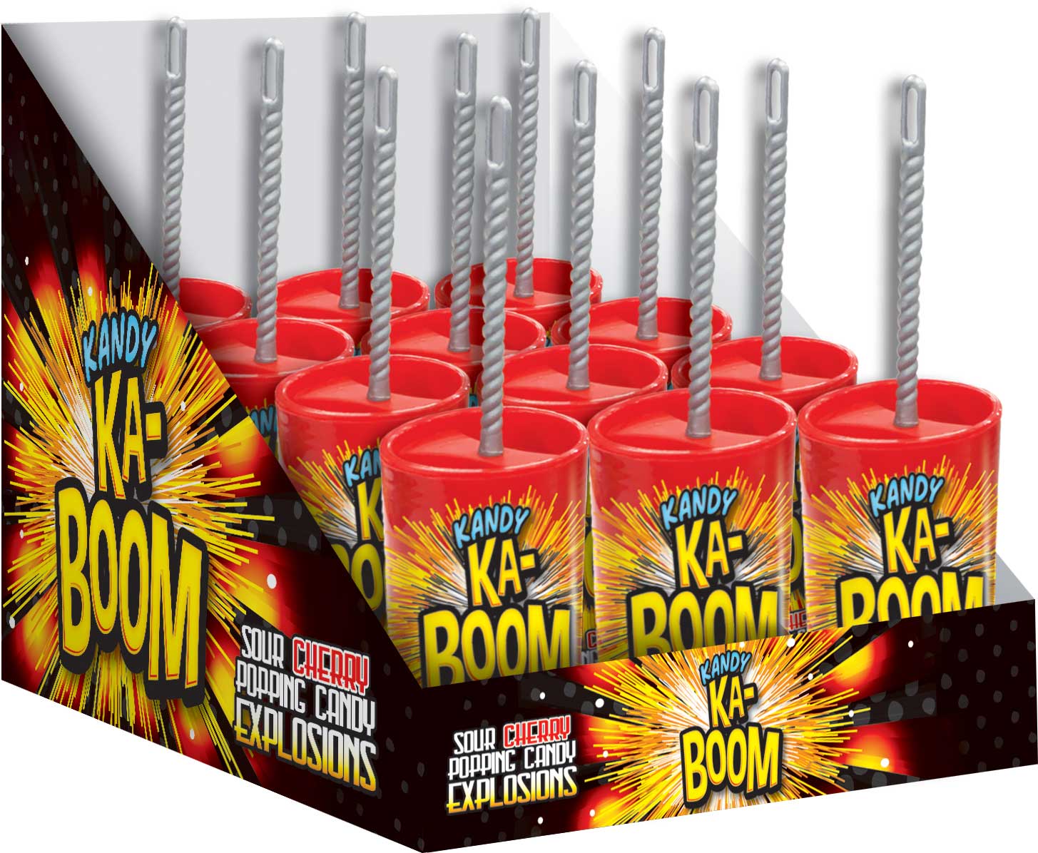 Kandy Ka-boom Sour Cherry Popping Candy, 2.1 Ounce -- 96 Per Case