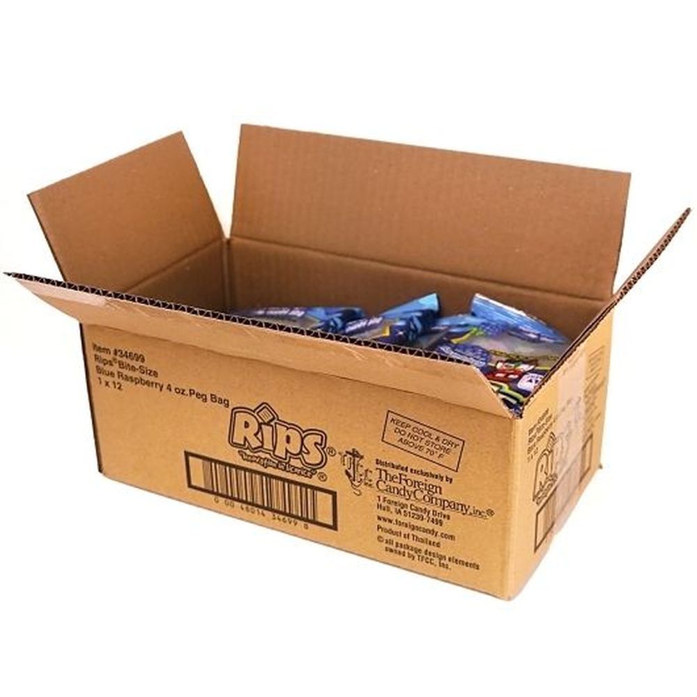 Rips Blue Raspberry Bite-size Licorice Peg Bag, 4 Ounce -- 12 Per Case