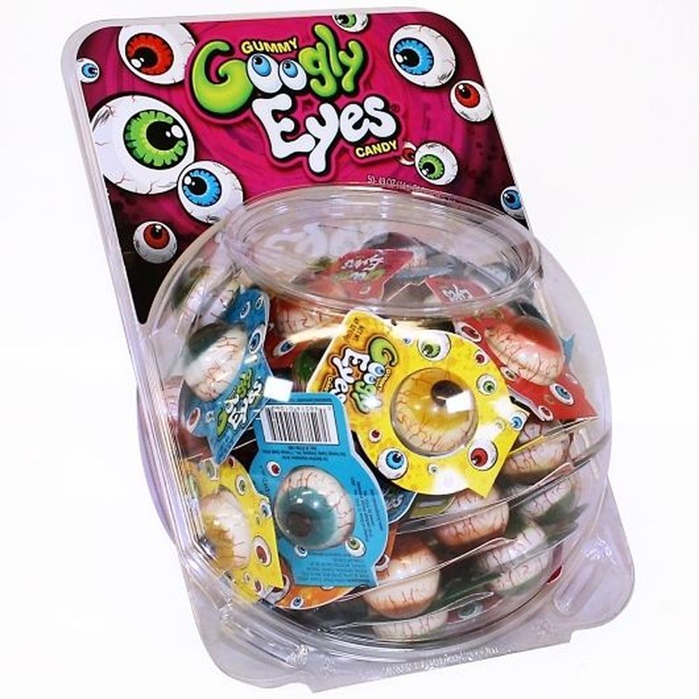 Googly Eye Gummy Candy Counter Display, 50 Count -- 200 Per Case