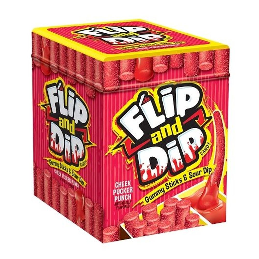 Flip And Dip Gummy Candy And Sour Gel Dip, 3.4 Ounce -- 72 Per Case
