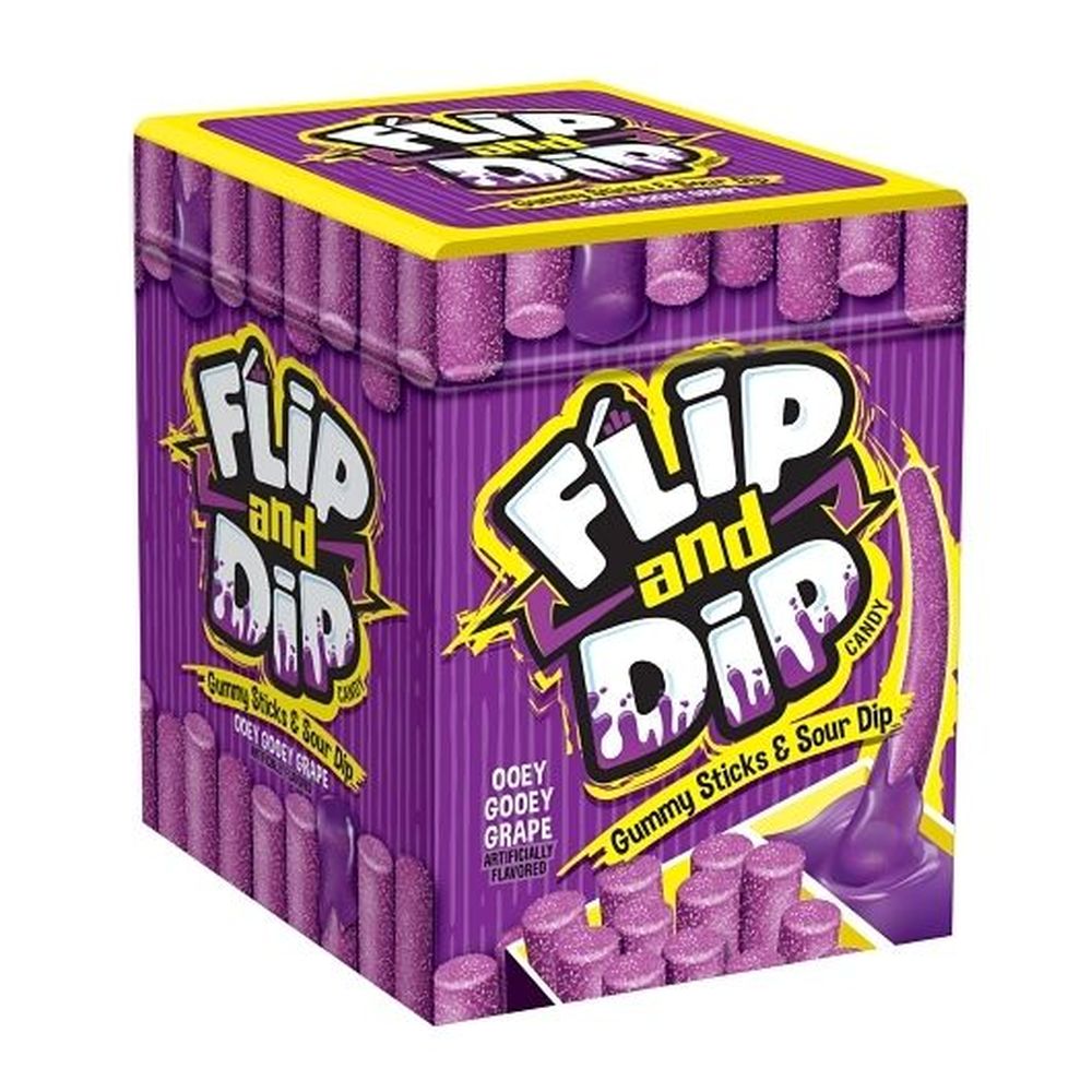 Flip and Dip Gummy Candy and Sour Gel Dip, 3.4 Ounce -- 72