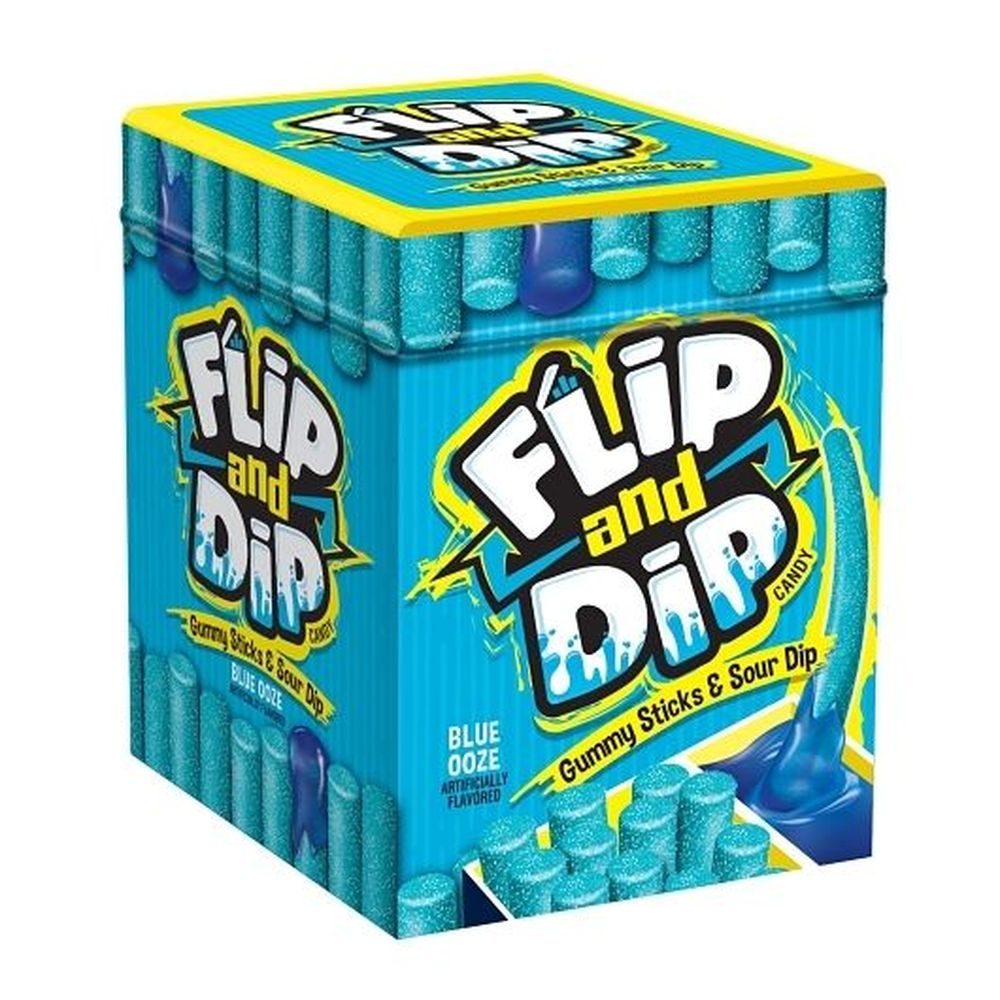 Flip and Dip Gummy Candy and Sour Gel Dip 3.4 Ounce 72 per case