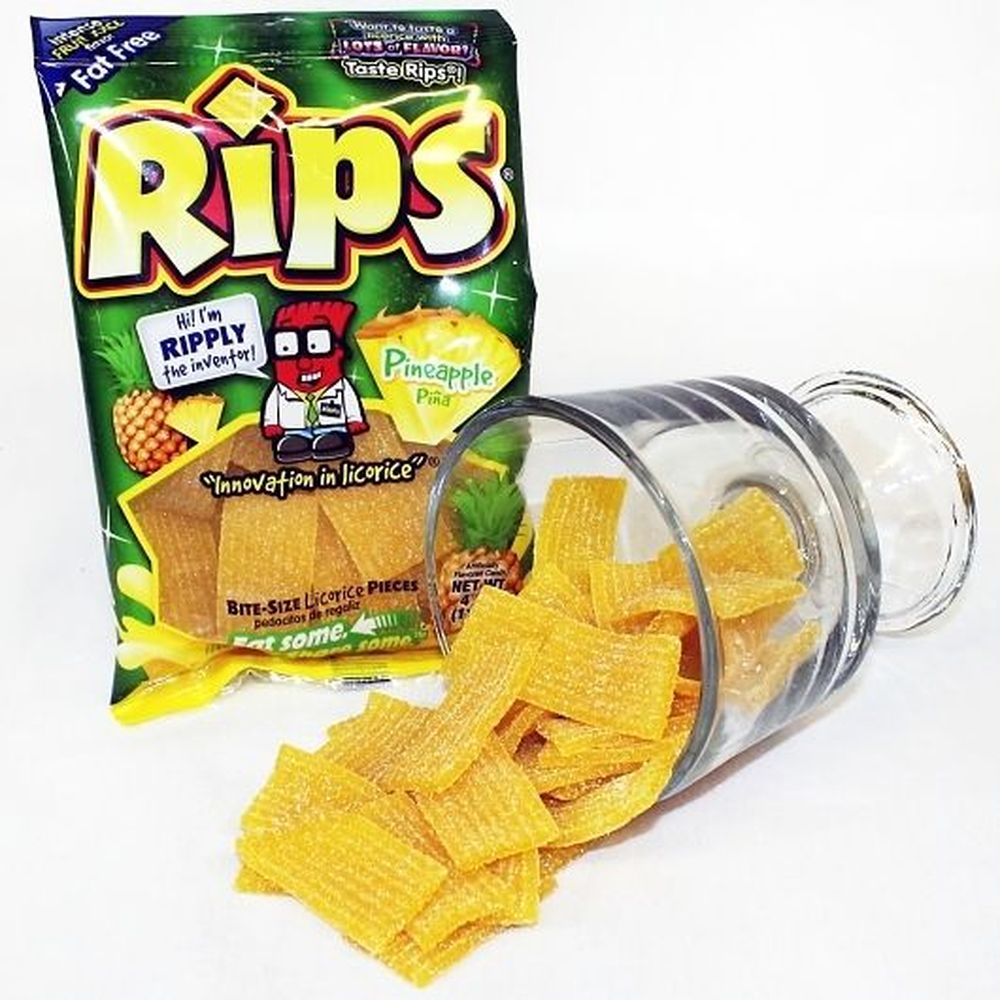 Rips Bite Size Pineapple Candy, 4 Ounce