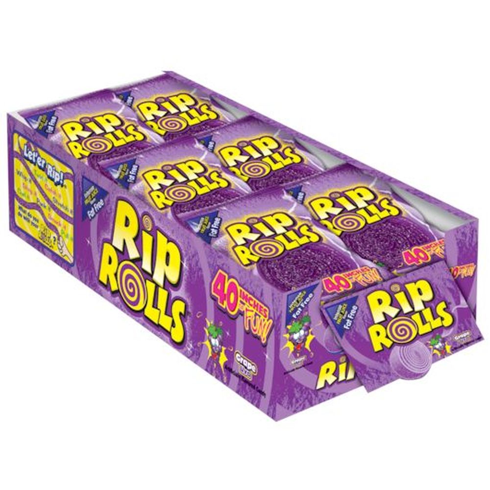 Rip Rolls Grape Candy, 1.4 Ounce, 24 Count -- 12 Per Case