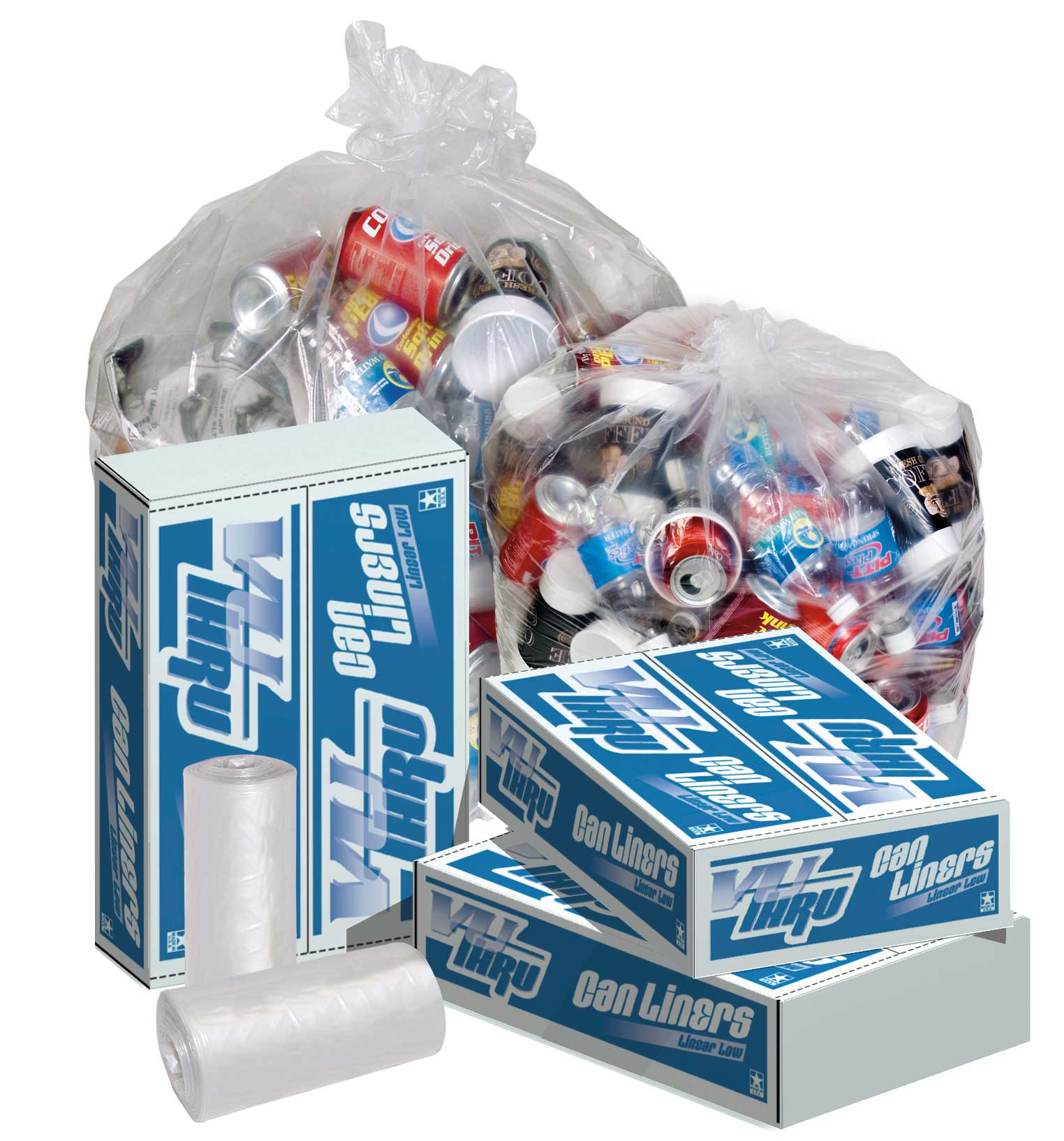 Pitt Plastics 17 x 17 Clear Perforated Can Liner Roll 1000 per case.