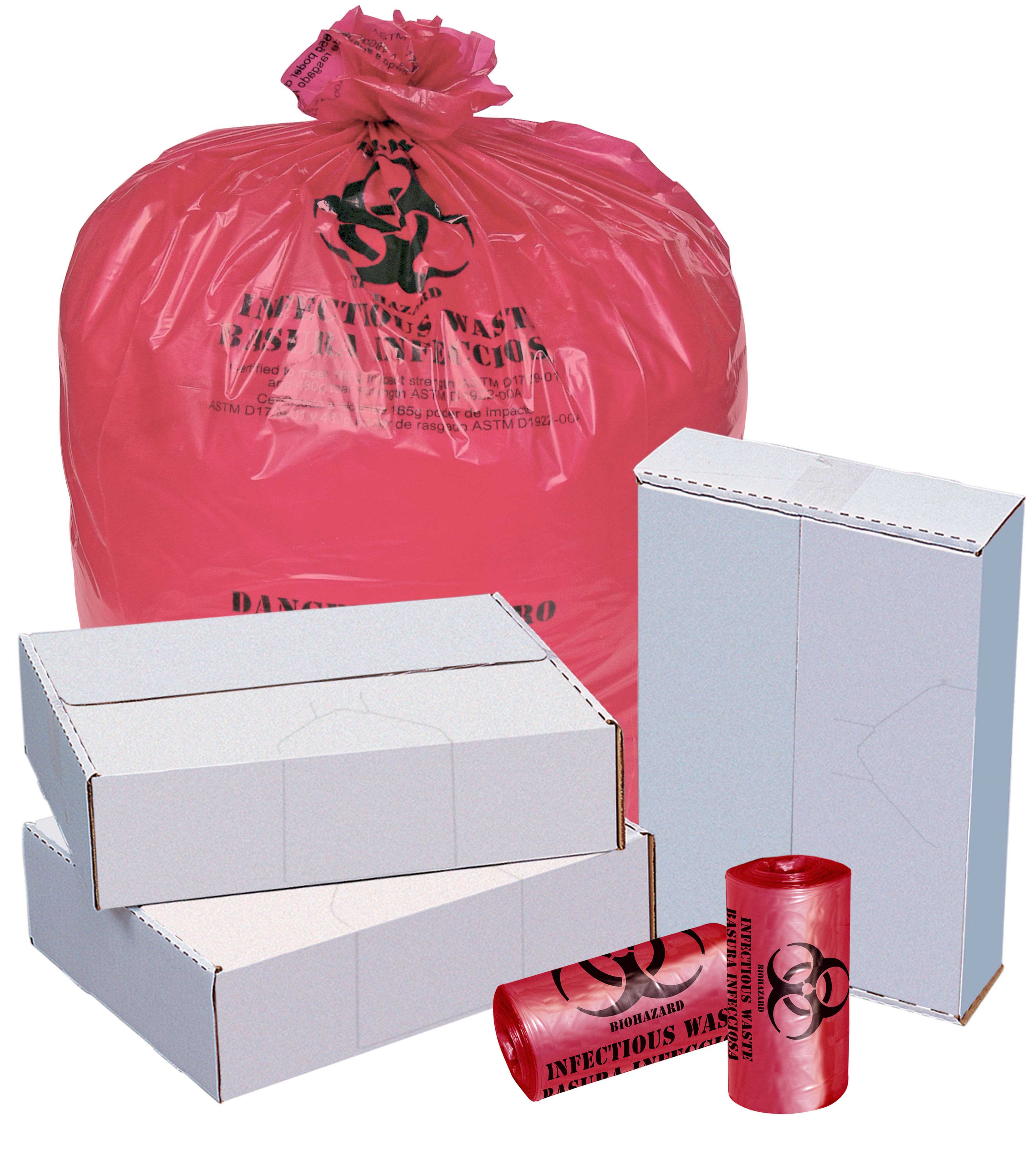Pitt Plastics Red Perforated High Density Isolation Can Liner 17 x 18 -- 1000 per case.