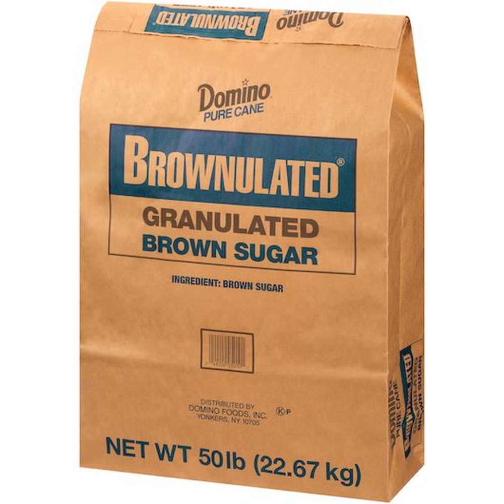 Domino Reduced Sodium Brownulated Granulated Brown Sugar, 50 Pound