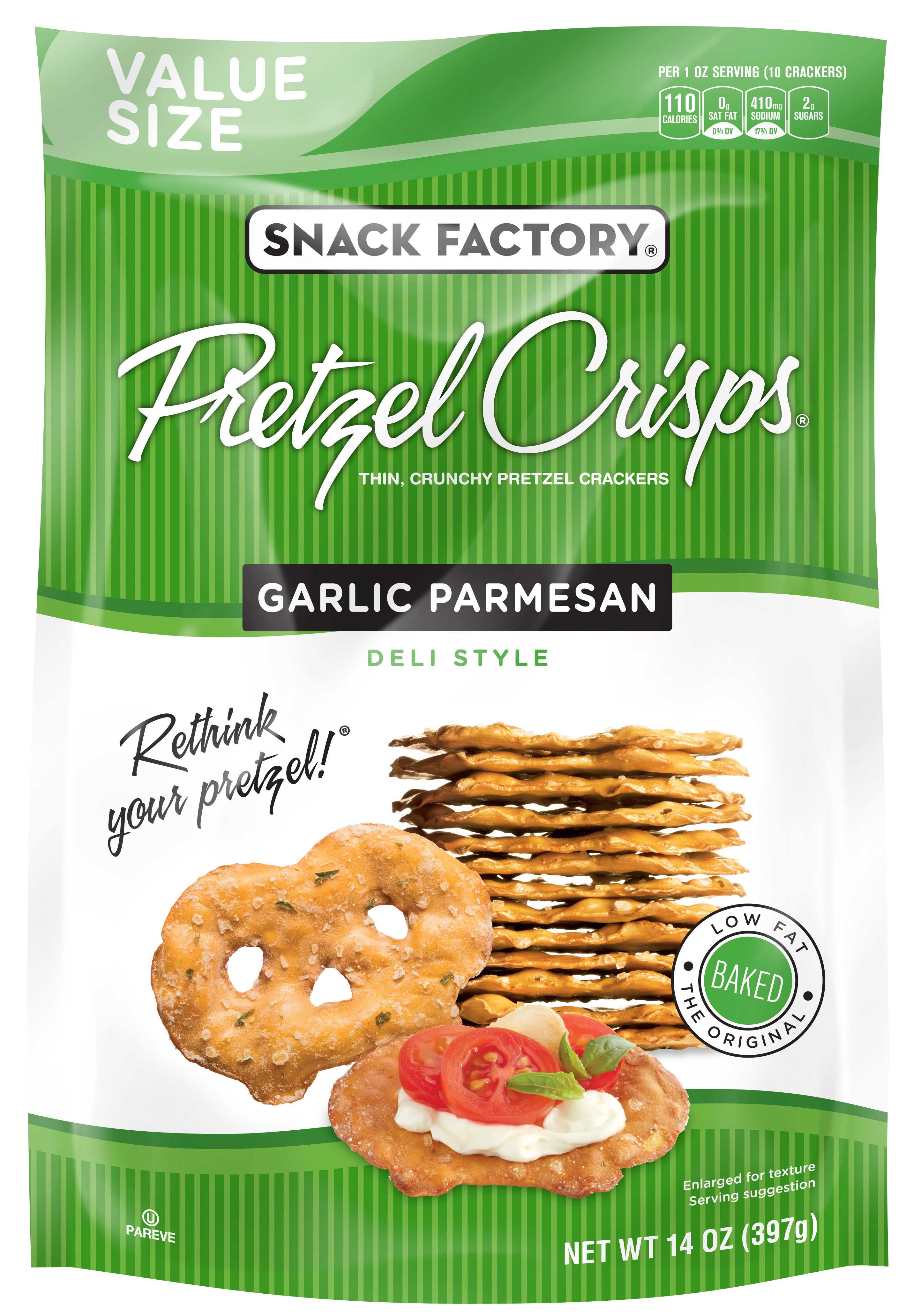 超人気新品 Pretzel Crisps Garlic Parmesan Pretzel Crackers Case 菓子