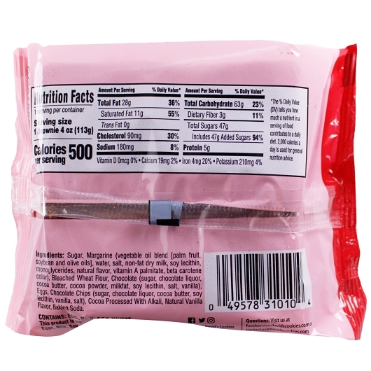David's Chocolate Chip Brownie -- 48 Per Case