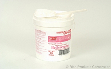 Rich Bettercreme Pre Whipped Vanilla Icing and Filling, 9 Pound.