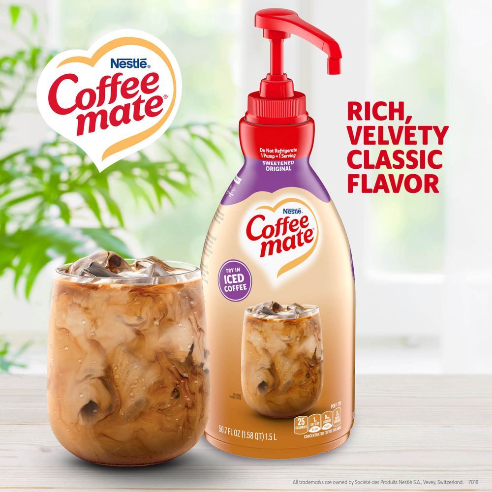Liquid Coffee Creamer, Sweetened Original, 1500mL Pump Dispenser