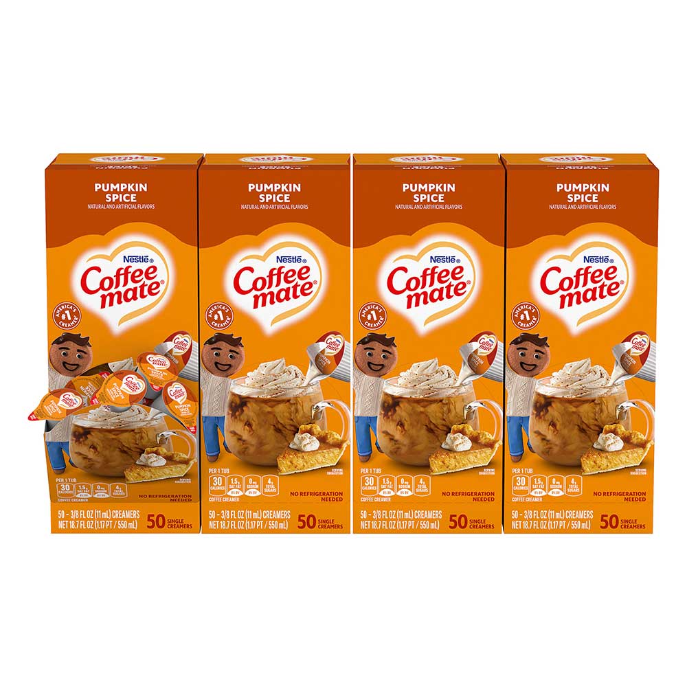 Coffee-mate Pumpkin Spice Flavor Liquid Coffee Creamer, 18.7 Fluid Ounce -- 4 Per Case