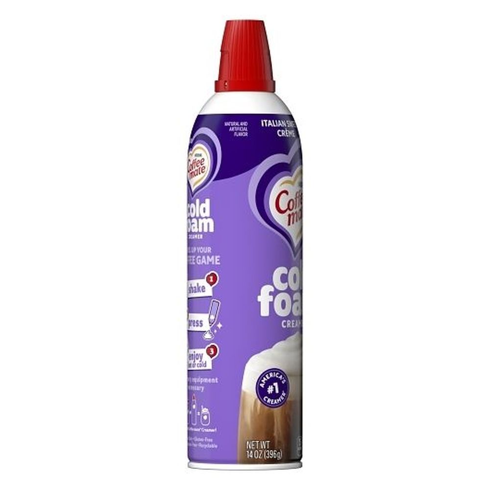 Coffee Mate Italian Sweet Creme Cold Foaming Creamer, 14 Ounce Bottle - 6 per case