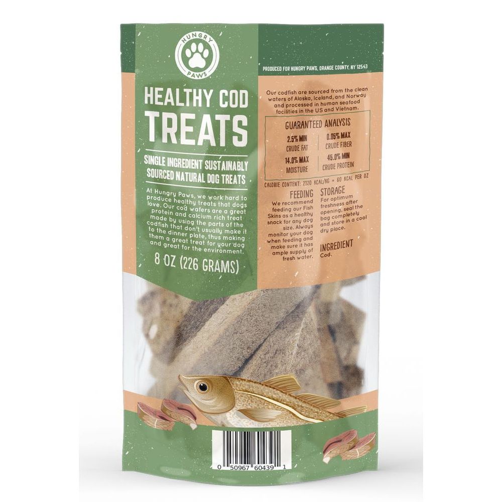 Hungry Paws Cod Fish Wafer Dog Treats, 8 Ounce -- 6 Per Case