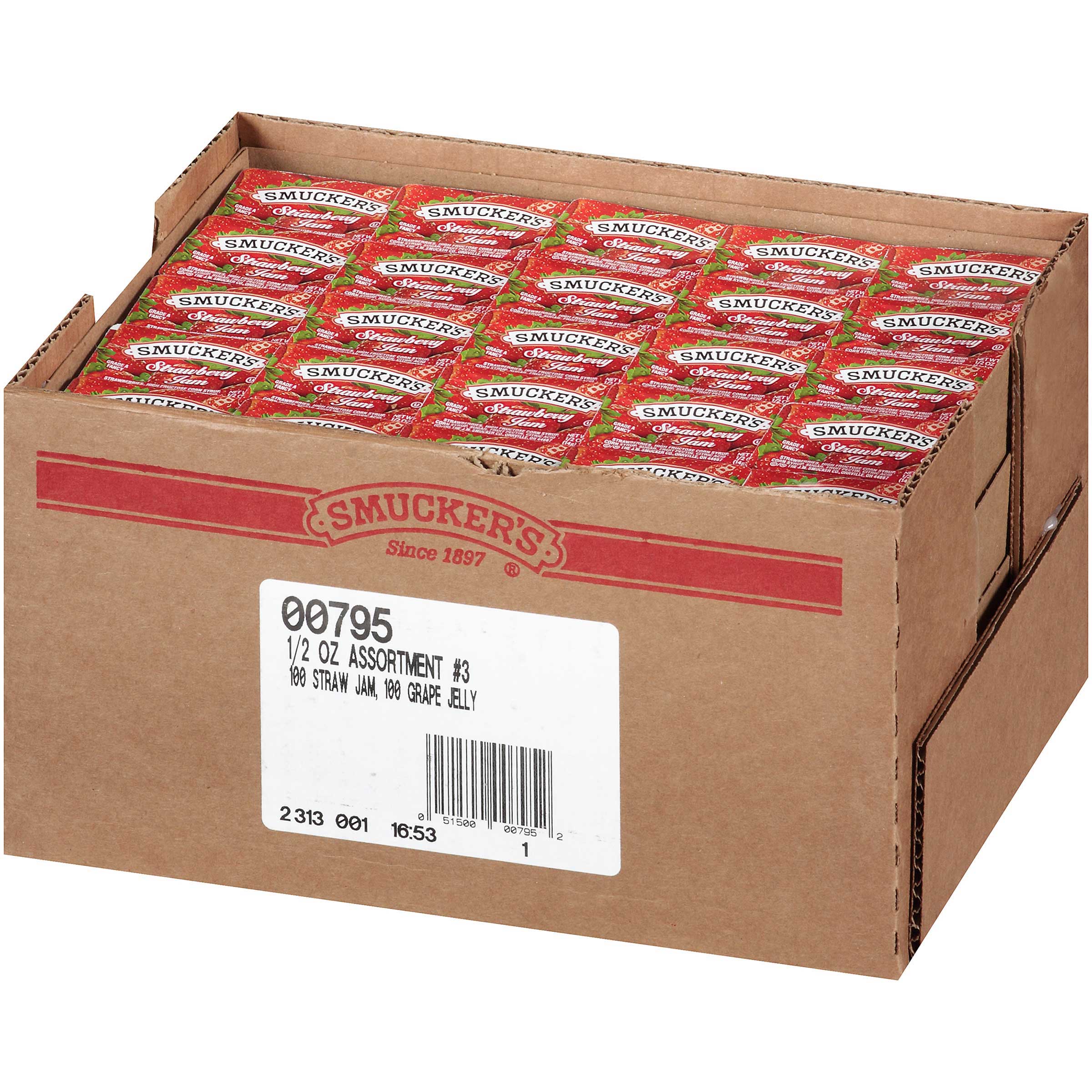 Smuckers Assortment Jam, 1/2 Ounce 200 per case. FoodServiceDirect