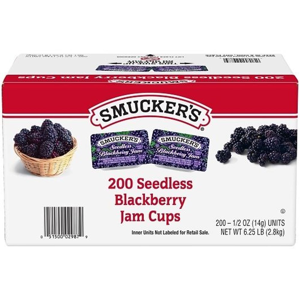 【BlackberryJAM Lemongrass】 Smuckers Seedless Blackberry Jam, 0.5 Ounce -- 200 per case