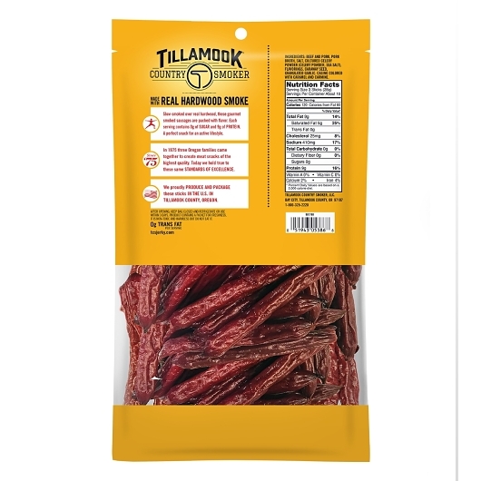 Tillamook Country Smoker Salchicha Ahumada Original Sin Azúcar -- 6 Por Caja