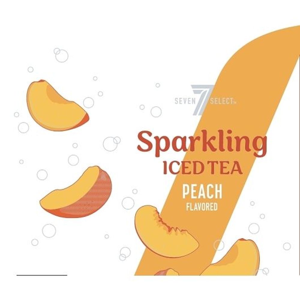 7 Select Peach Sparkling Iced Tea, 12 Ounce -- 24 Per Case