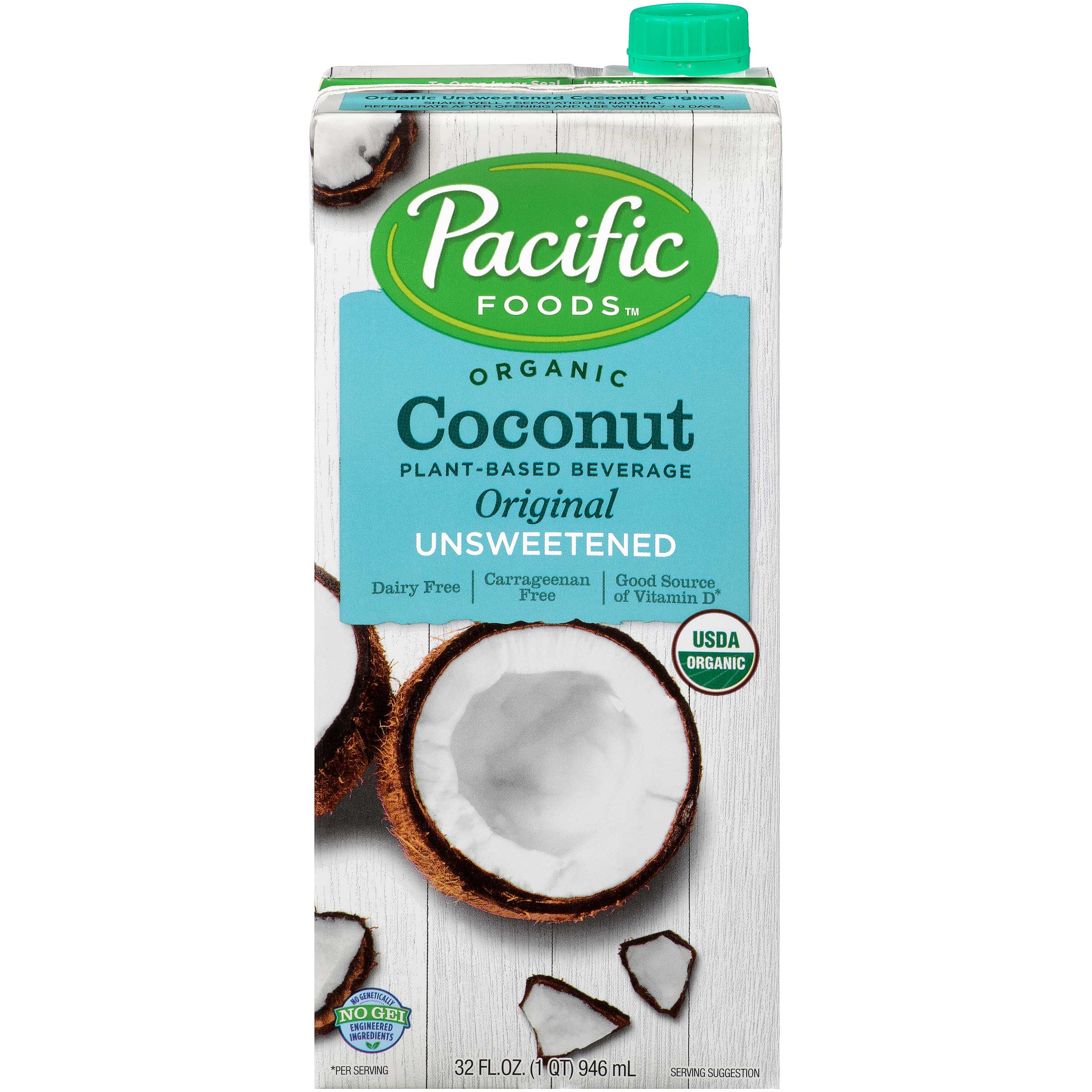 Pacific Foods Organic Original Unsweetened Coconut Beverage, 32 Fluid Ounce -- 12 Per Case