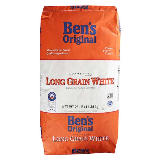 rice Bens Original Converted Long Grain White Rice, 25 Pound