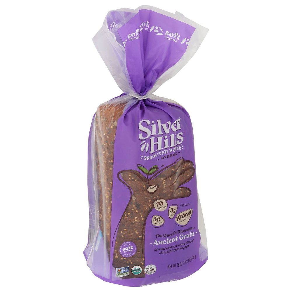 Silver Hills Organic Queens Khorasan Sprouted Power Bread, 18 Ounce -- 8 Per Case