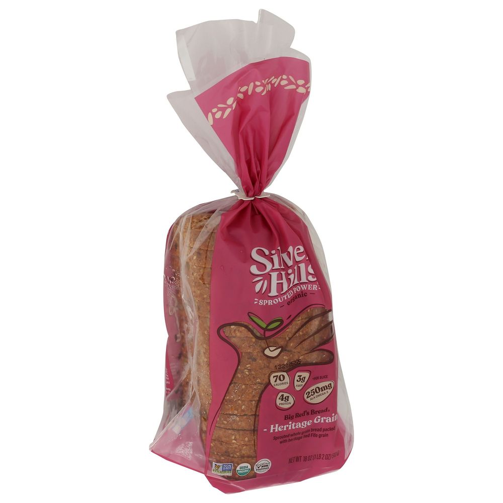 Silver Hills Organic Big Reds Bread Heritage Grains Sprouted Power Whole Grain Bread, 18 Ounce -- 8 Per Case