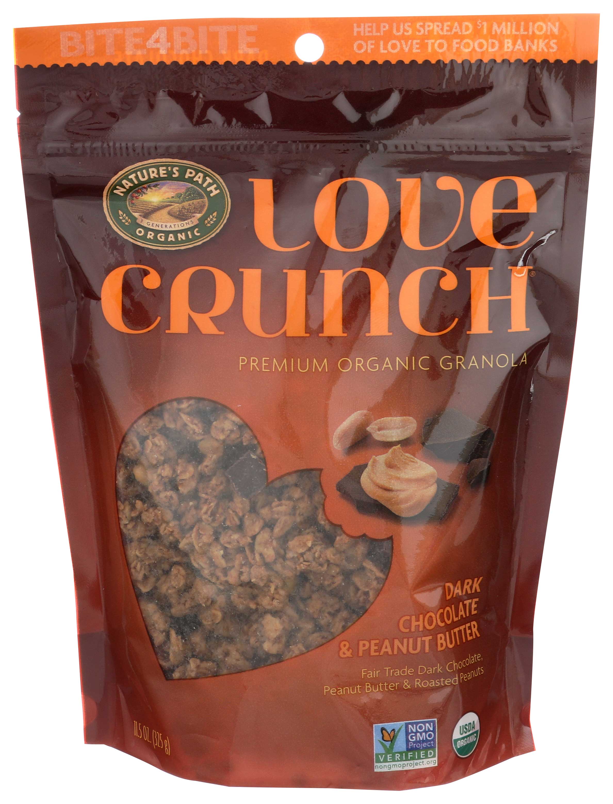 Natures Path Organic Dark Chocolate and Peanut Butter Granola, 11.5 Ounce -- 6 per case.