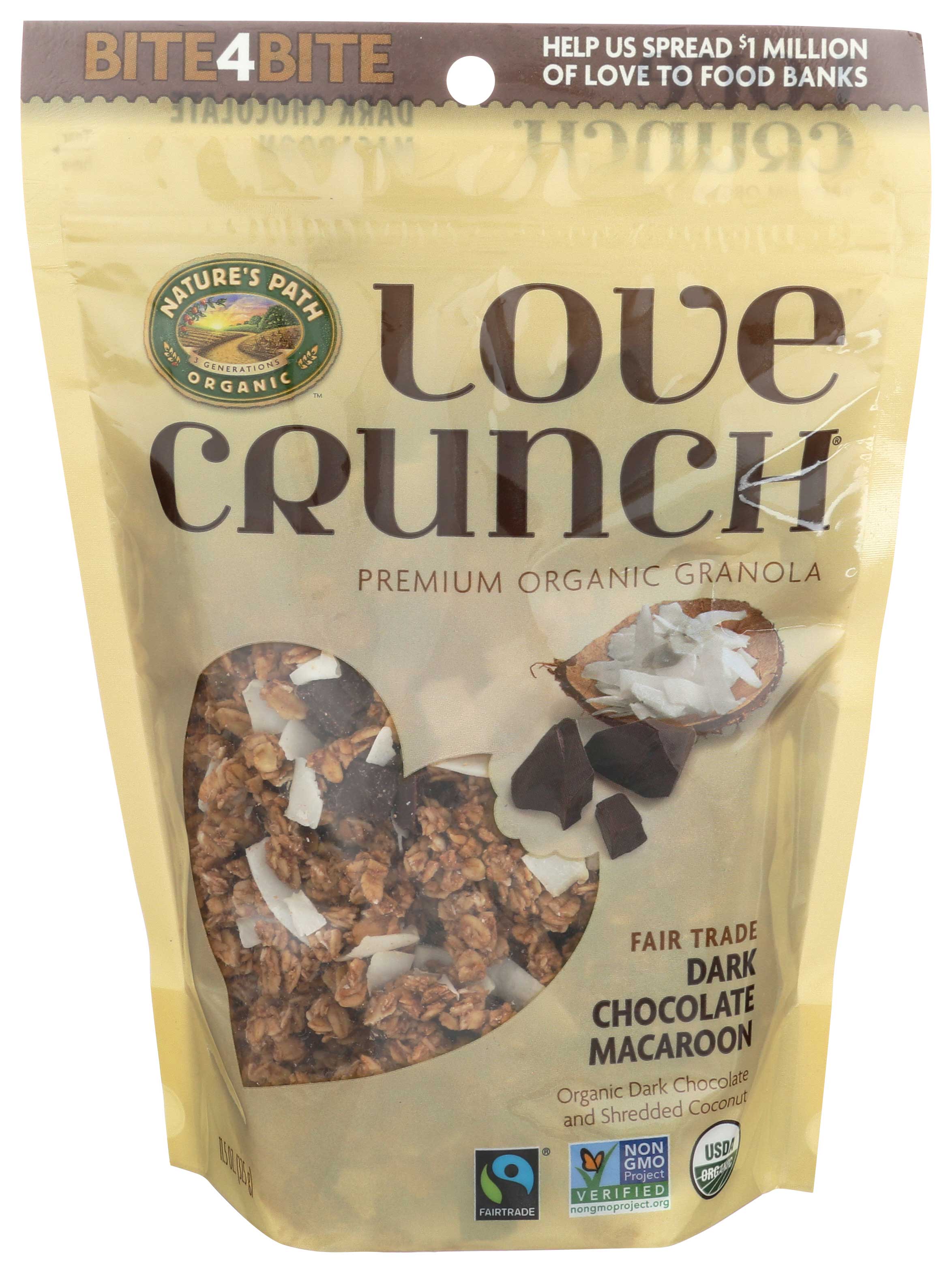 Love Crunch Organic Dark Chocolate Macaroon Granola, 11.5 Ounce -- 6 Per Case