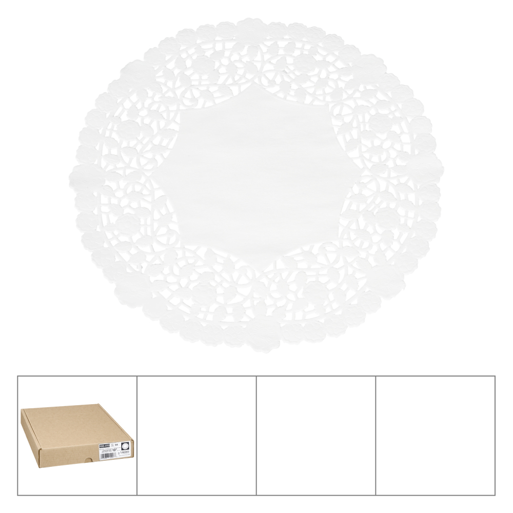 Lapaco Lancaster Lace White Paper Doilie, 10 inch 500 per case.