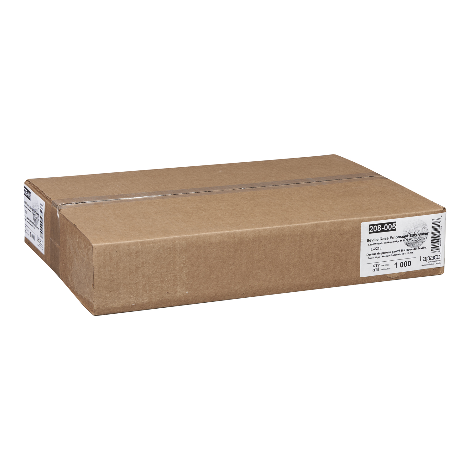 Lapaco Scalopped Edge Seville Rose Embossed Bond Light Weight Tray Cover -- 1000 Per Case