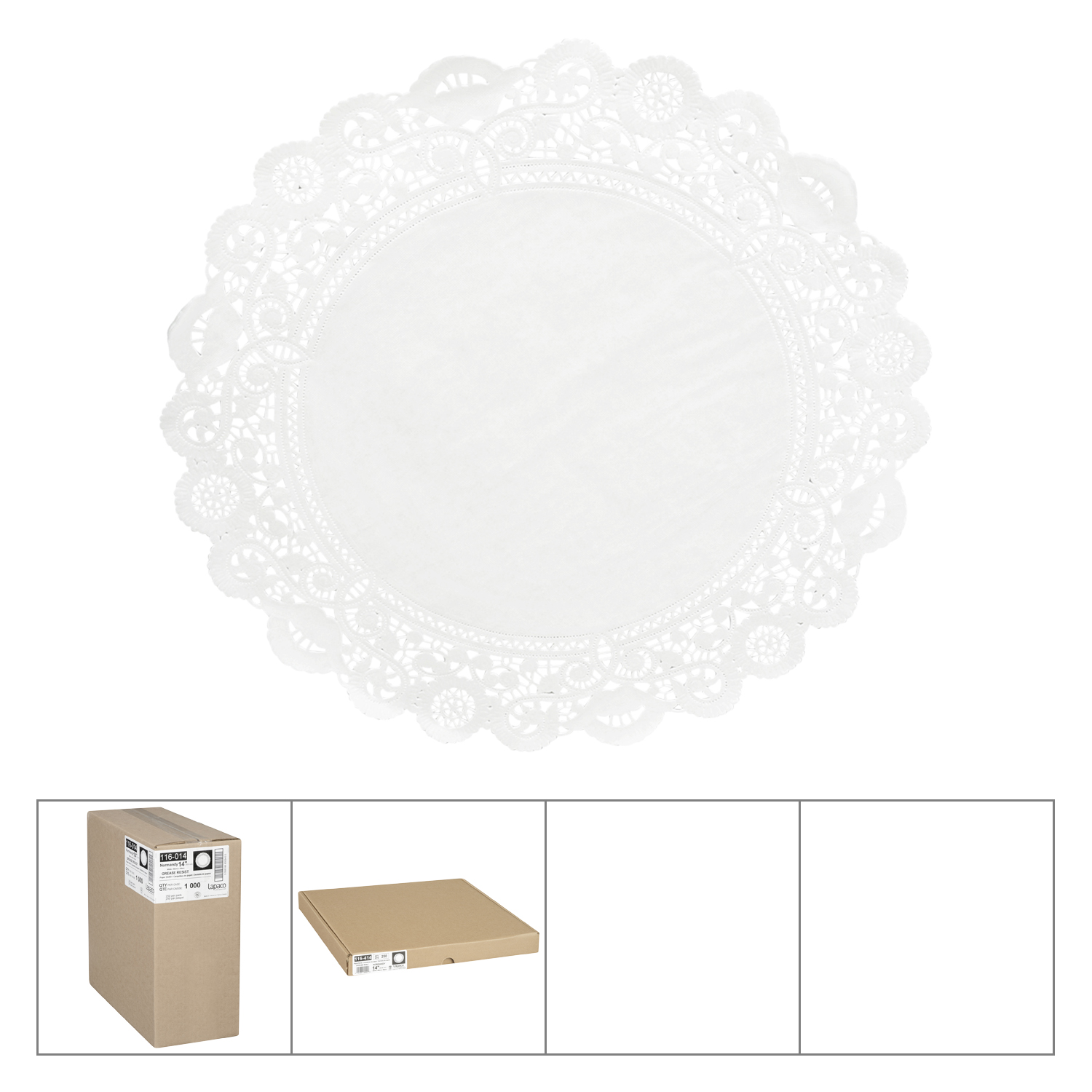 Lapaco Normandy Lace Grease Resistant Doily, 14 inch 1000 per case.
