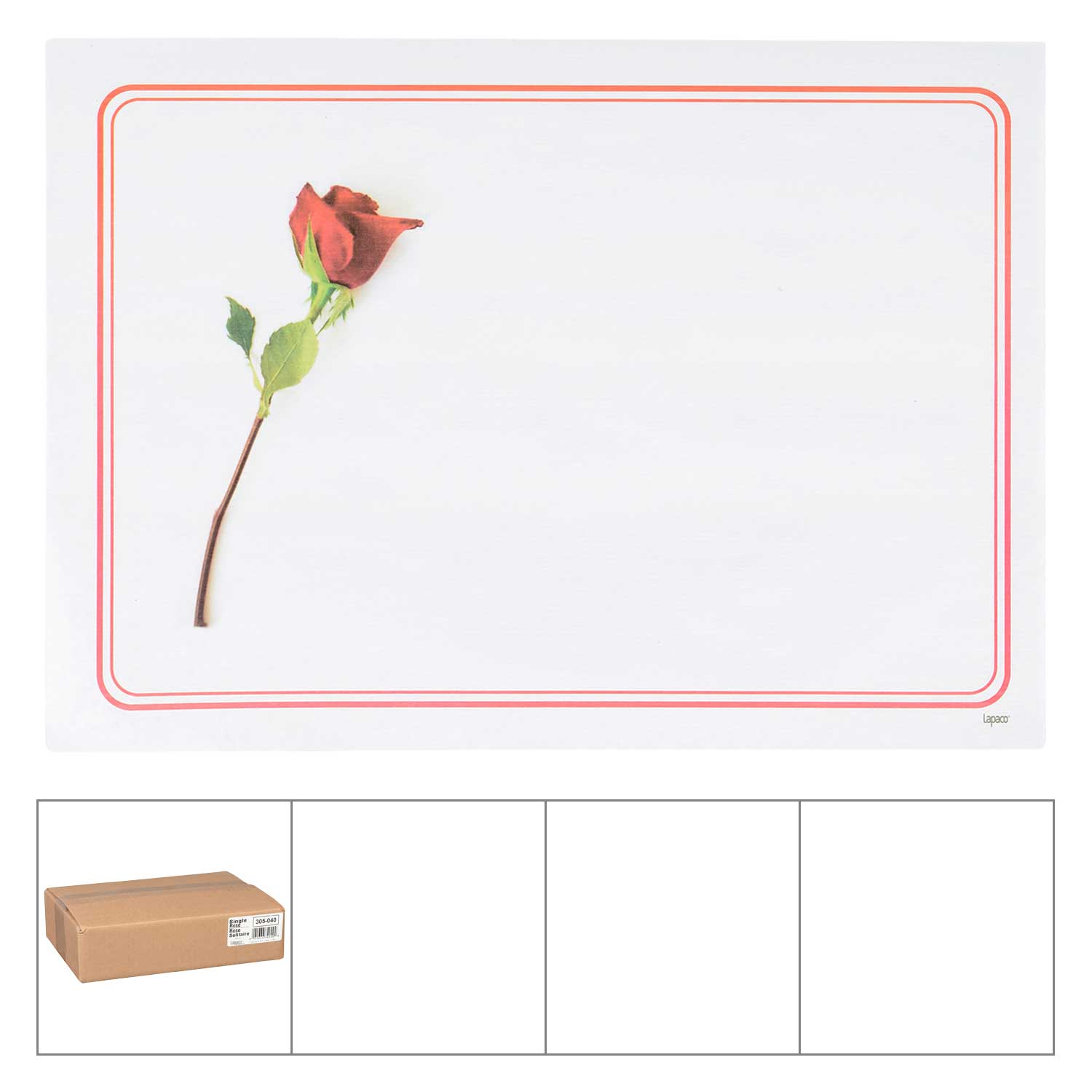 Lapaco Heavy Weight Single Rose Bond Paper Placemat 1000 per case.