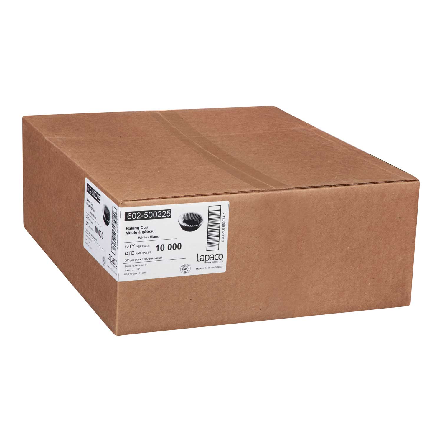 Lapaco White Round Baking Cup, 5 Inch -- 10000 Per Case