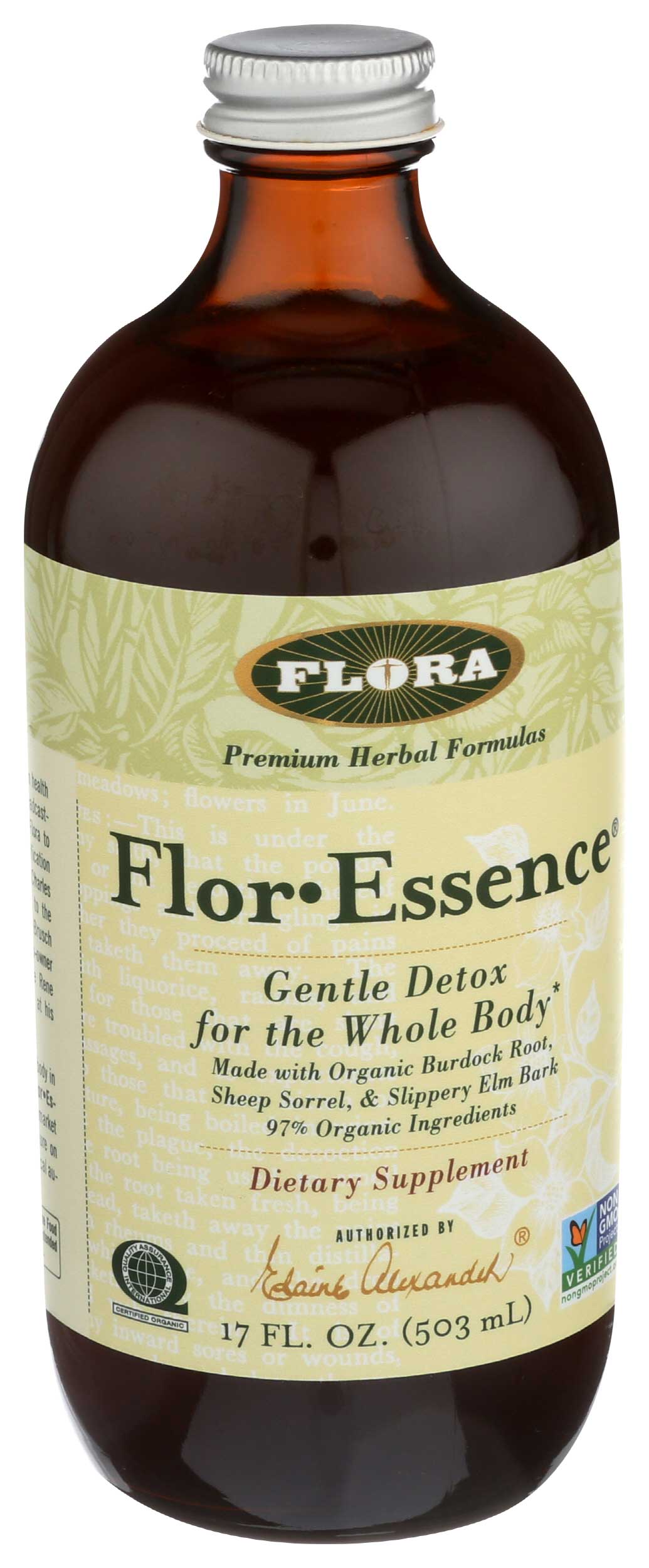 Flora Flor Essence Organic Detox Dietary Supplement, 17 Fluid Ounce