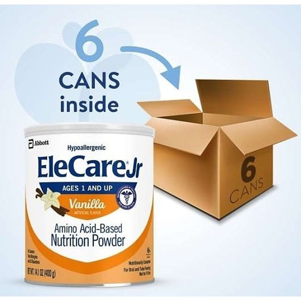 Elecare Junior Vanilla Hypoallergenic Amino Acid Based Nutrition Powder, 14.1 Ounce -- 6 Per Case