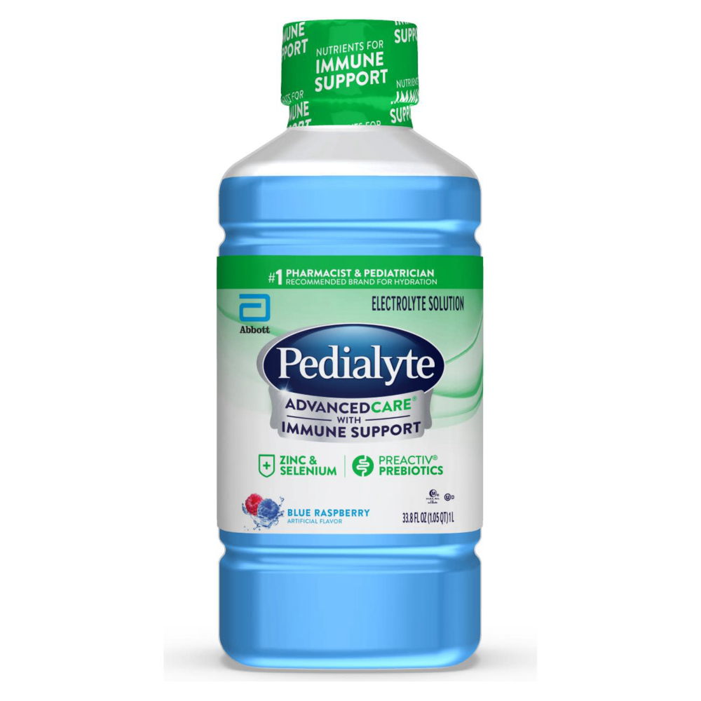 Pedialyte Advancedcare Blue Raspberry Oral Electrolyte Solution, 1 Liter -- 8 Per Case