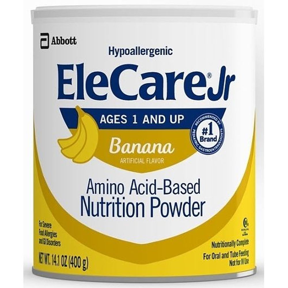 Elecare Junior Banana Hypoallergenic Amino Acid Based Nutrition Powder, 14.1 Ounce -- 6 Per Case