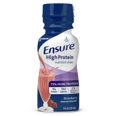 Ensure High Protein Strawberry Nutrition Shake, 8 Ounce Bottle -- 24 Per Case