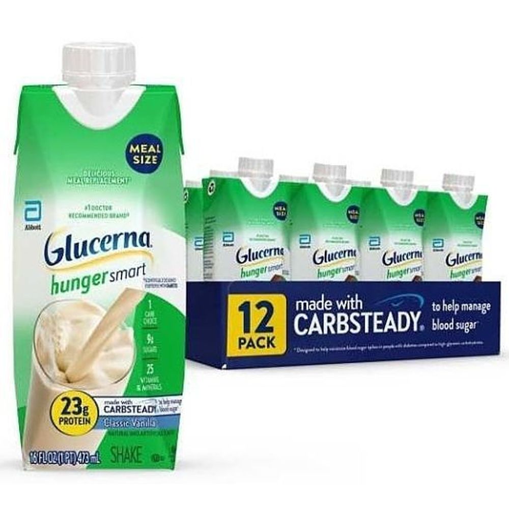 Glucerna Hunger Smart Vanilla Shake, Tetra Pack, 16 Fluid Ounce -- 12 Per Case