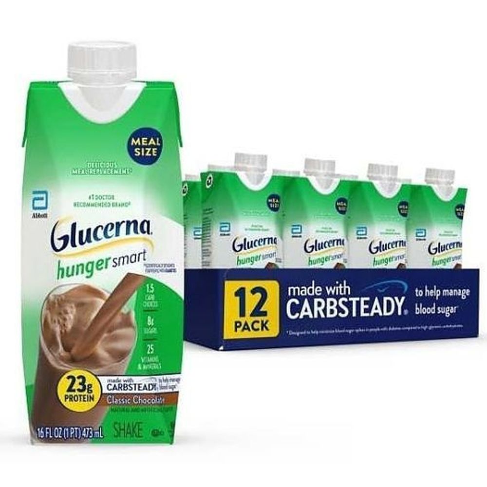 Glucerna Hunger Smart Classic Chocolate Nutrition Shake, Tetra Pack, 16 Fluid Ounce -- 12 Per Case