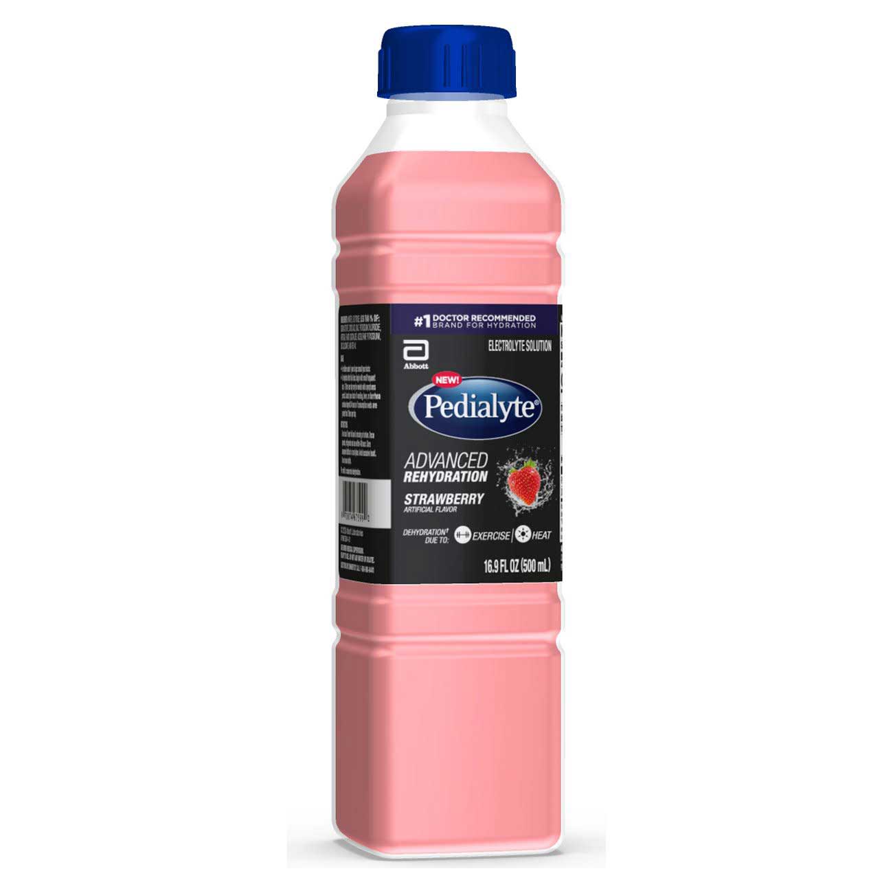Pedialyte Advanced Rehydration Strawberry Electrolyte Solution, 500 Ml -- 12 Per Case