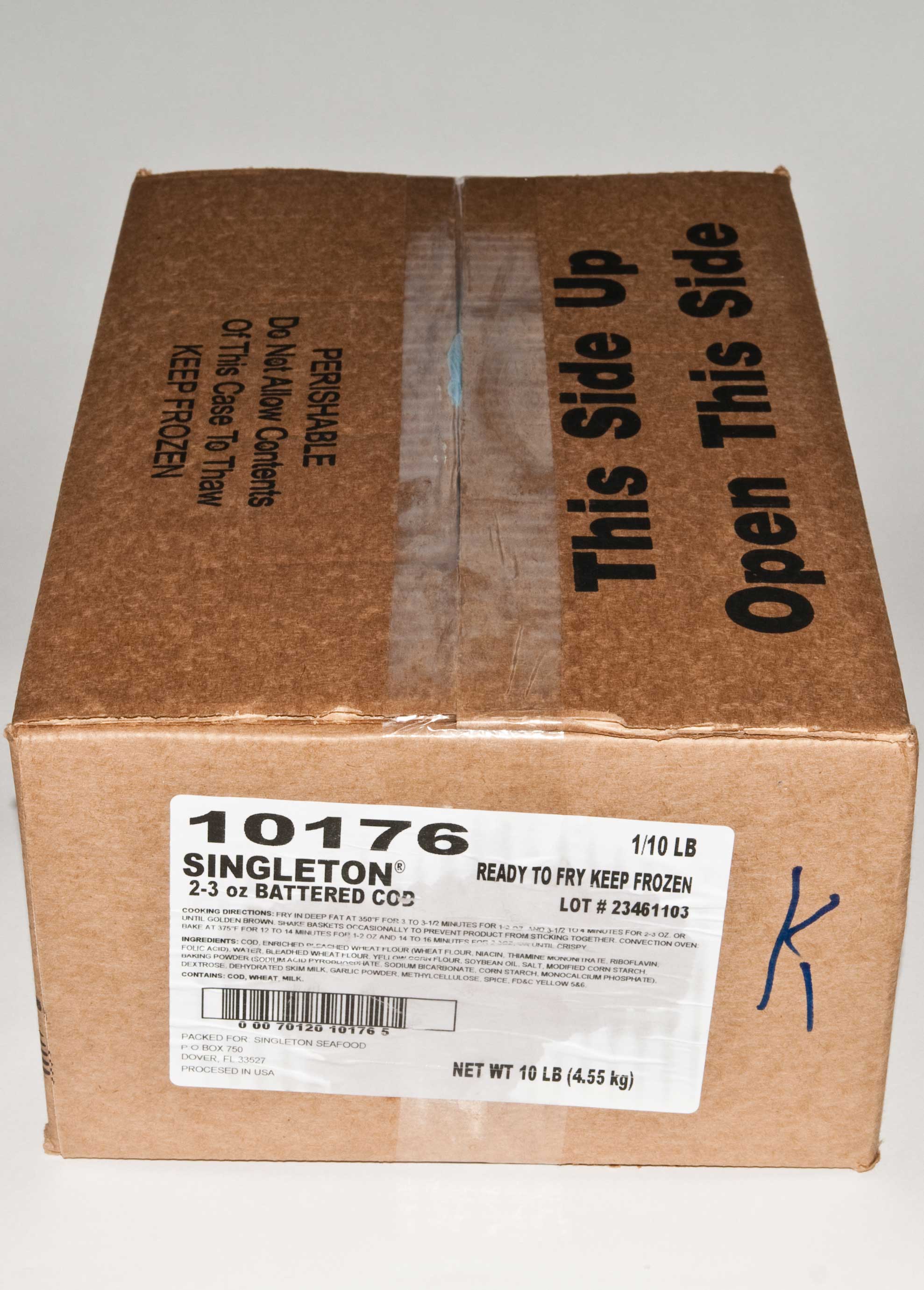Singleton Natural Hand Cut Beer Battered Cod Fillet, 10 Pound