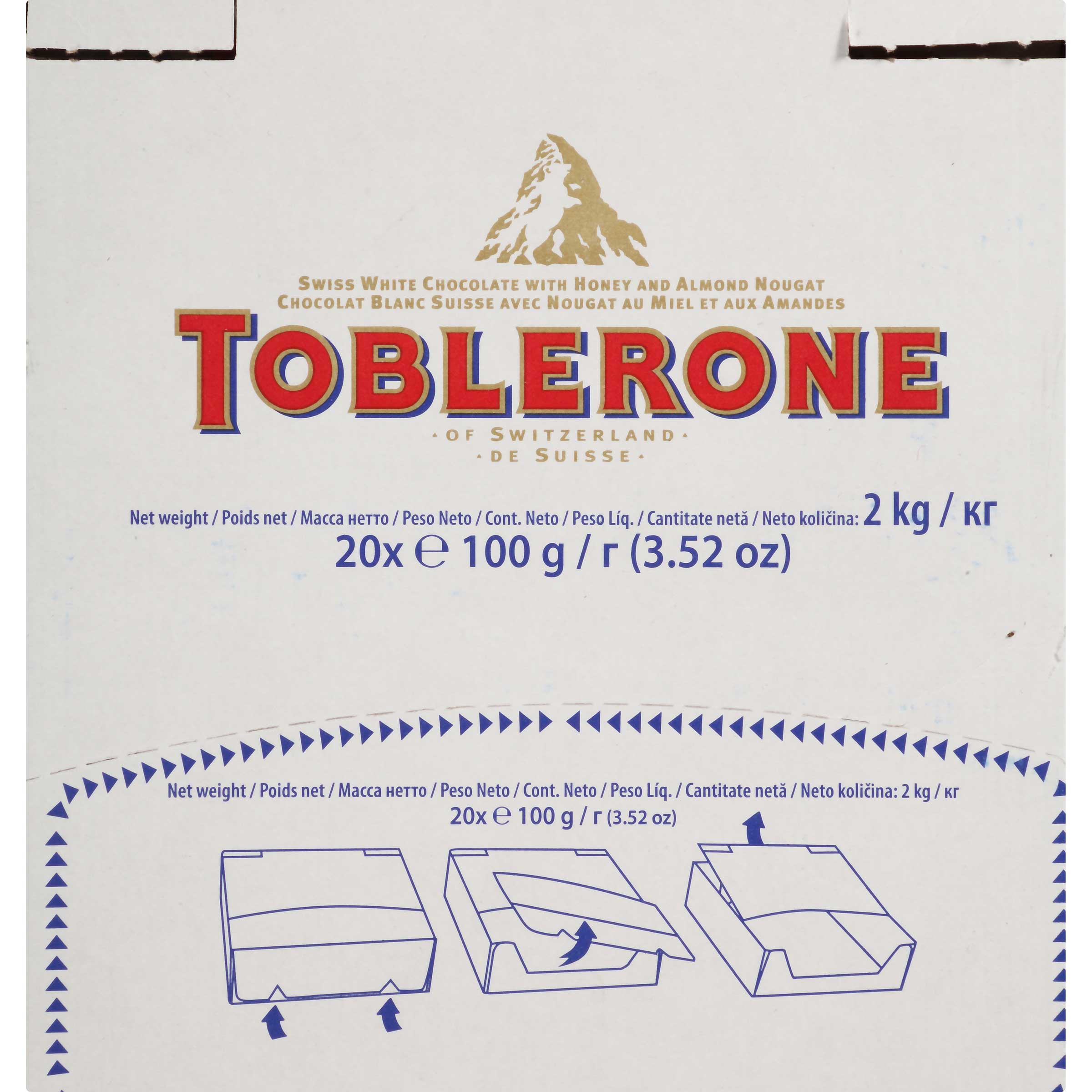 Toblerone White Chocolate Bars - Pack Of 12 (3.52 Oz Each) Made In Switzerland