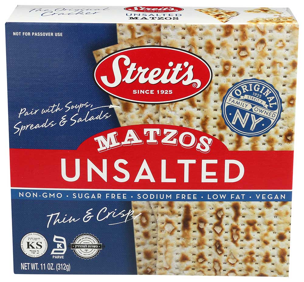 Streit's Unsalted Matzos, 11 Ounce -- 12 Per Case