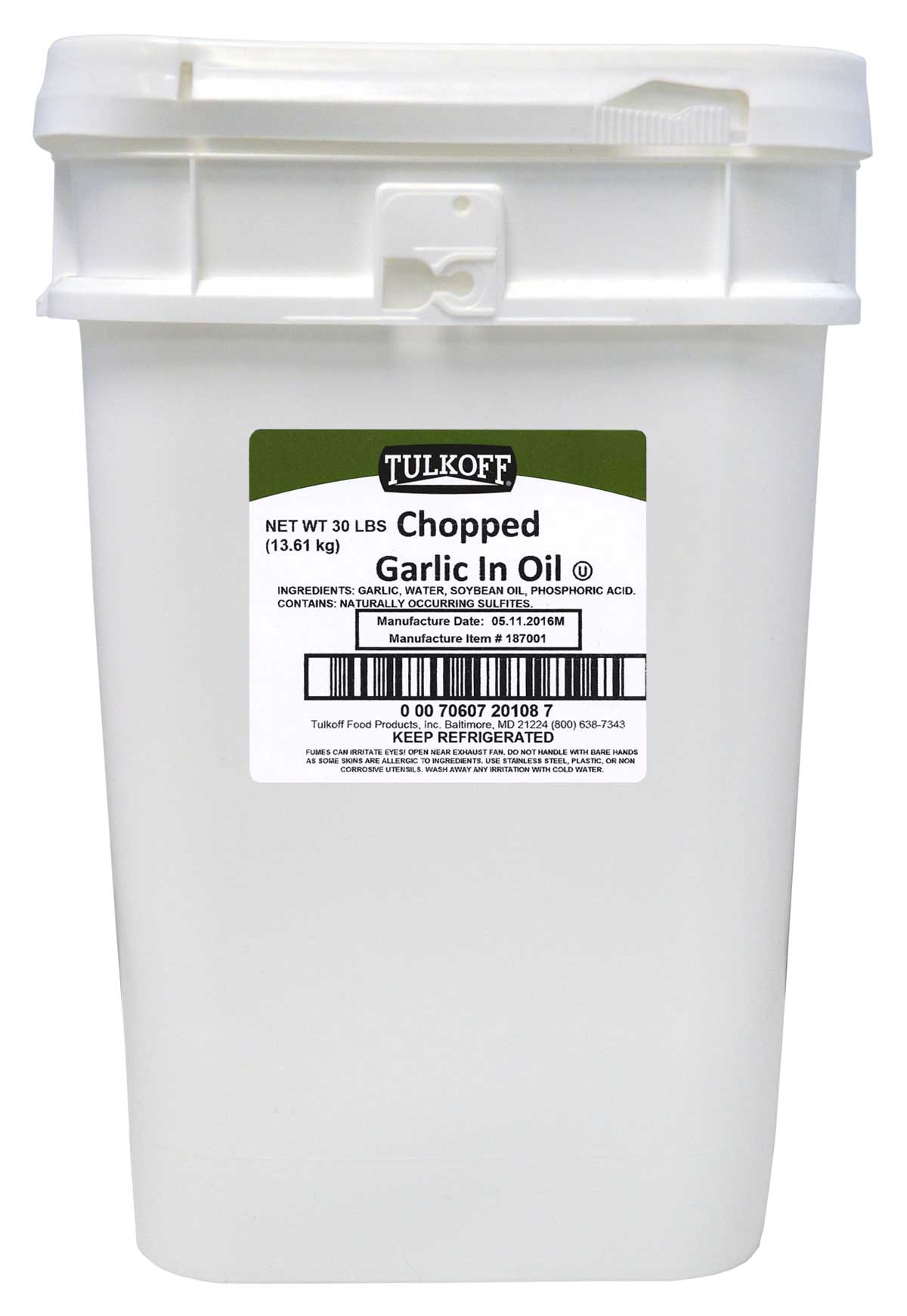 Tulkoff Chopped Garlic In Oil, 30 Pound