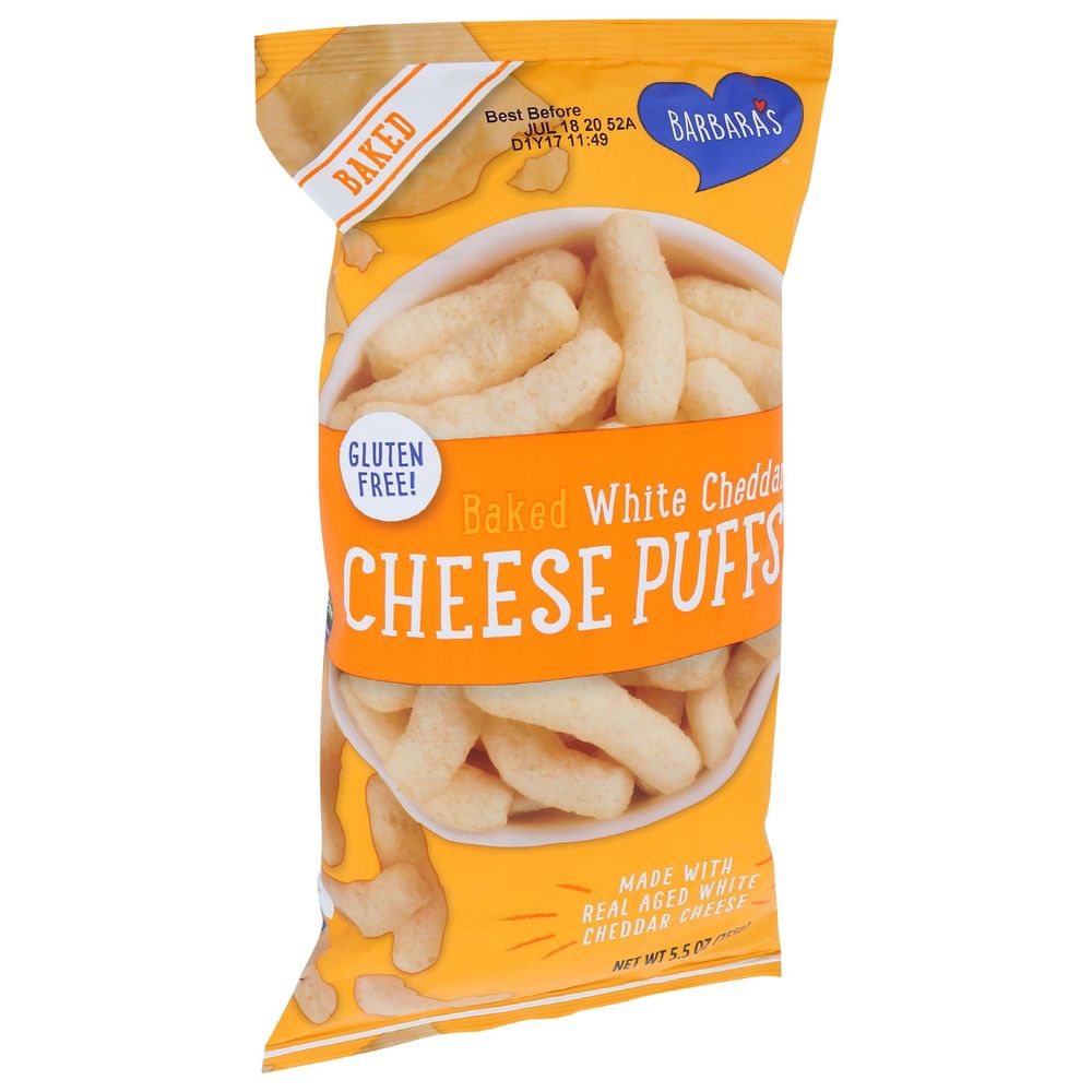 Barbaras Baked White Cheddar Cheese Puffs, 5.5 Ounce -- 12 Per Case